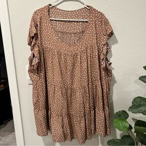 Polka Dot Flowy Blouse